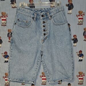 Vintage 90s Denim Pepe Jeans Lizzie Button-Up Shorts Size 7/8